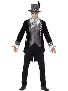 Deluxe Dark Mad Hatter Costume Alice Storybook & Fairytale Fancy Dress - Picture 1 of 6