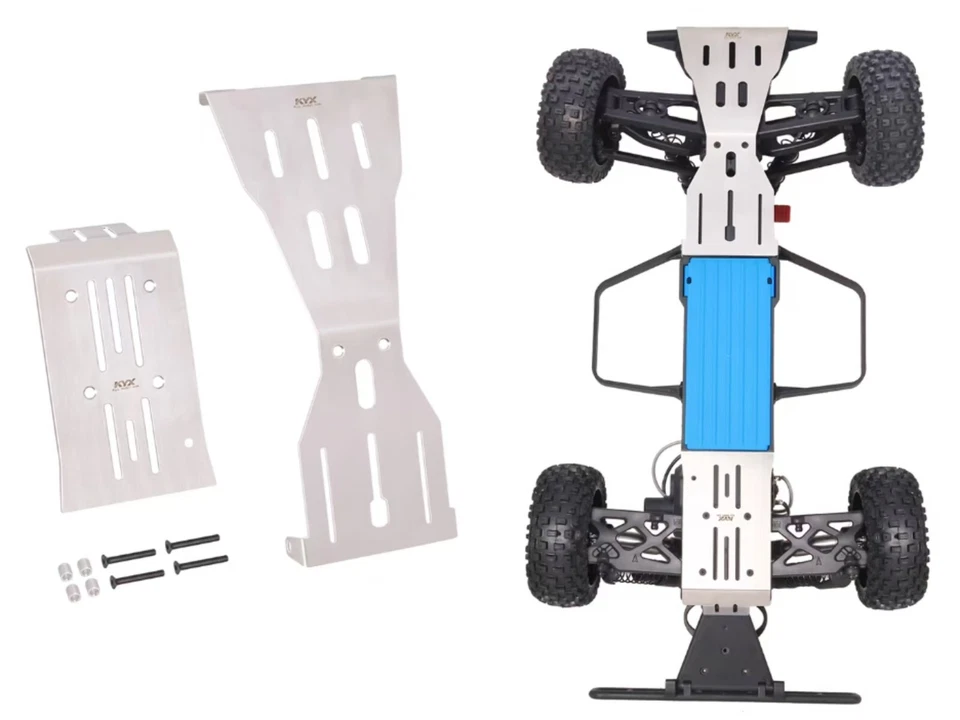 KYX Stainless Steel Chassis Armor Guard Skid Plate Kit for Arrma 1/10 FURY MEGA - Image 1 of 4