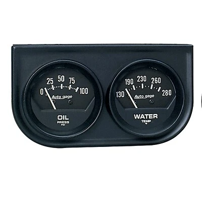AutoMeter 2-1/16" Dual Gauge Console Fits Oil Pressure & Water Temparature 2345 - Image 1 of 4