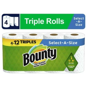 Bounty Paper Towels Select-a-Size, 4 Triple Rolls - Picture 1 of 7