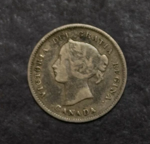 1896 Canada Five Cent Silver Coin Lot F 594 - Picture 1 of 2