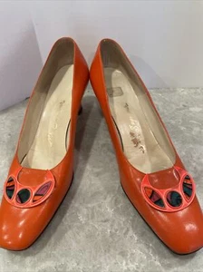 Mr Seymour Designer Orange Shoes 2” heels Size 8.5 N - Picture 1 of 5