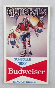 ASL 1982 Georgia Generals Pocket Soccer Schedule - Budweiser - Picture 1 of 2