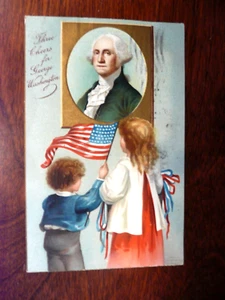 WASHINGTON'S BIRTHDAY Two Children For George Washington -CLAPSADDLE 1909 $9 - Picture 1 of 3