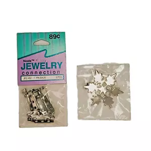 Nuevo Pin trasero Nicole Jewelry Connection 1" 8 piezas con pasador de copo de nieve - Imagen 1 de 2