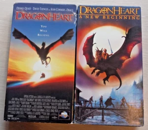 DRAGON HEART & DRAGON HEART A NEW BEGINNING 2 VHS Tape Lot Dennis Quaid - Picture 1 of 7