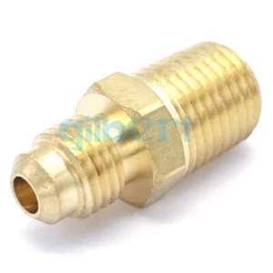 10pcs SAE Thread 7/16"-20 UNF To 1/4" NPT Male Brass SAE 45 Degree Pipe Adapter - Picture 1 of 5