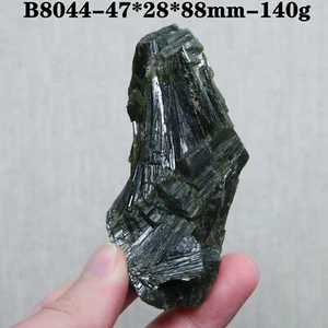 B8044-140g Natural Green Tourmaline Quartz Crystal Cluster Mineral Specimen - Picture 1 of 16