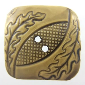 Brown Square Molded Plastic Garment Button 1.1in Etched Pattern 796C - Picture 1 of 6