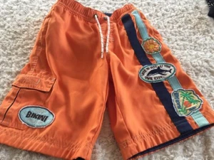 Pantalones cortos de bikini baúles de baño Baby Gap para niños naranja sol tiburón palmera palmera 4T - Imagen 1 de 7