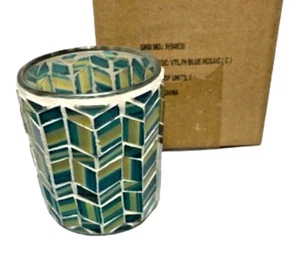 Yankee Candle BLUE MOSAIC Votive or Tealigtht Holder FREE SHIP - Picture 1 of 3