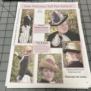Historical Pattern, "Late Victorian Tall Hat" Pattern by Lynn McMasters, UNCUT - Picture 1 of 3