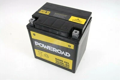 704106 Poweroad Batería de Gel YTX30L-BS Harley Davidson Road Rey Electra Glide - Imagen 1 de 3