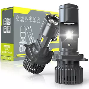 H4 9003 Super White 10000LM Kit LED Headlight Bulbs High Low Beam w/ Projector - Picture 1 of 13