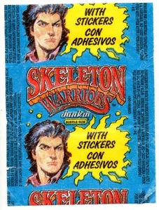 ENVOLTORIO DE CHICLE VINTAGE / OLD GUM WRAPPER SKELETON WARRIORS BUBBLE GUM - Picture 1 of 2
