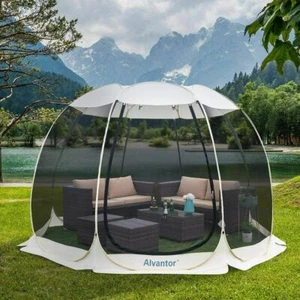 366x366cm Alvantor® Pop-Up-Pavillon Sichtschutz Haus Zimmer Camping Zelt Outdoor - Bild 1 von 11