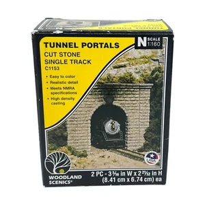 Woodland Scenics Tunnel Portals Cut Stone Single Track C1153 - 2 Pack (Open Box) - Picture 1 of 9