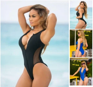 Traje de baño sexy de malla de una pieza vendaje corte alto tanga monokini traje de baño - Imagen 1 de 18