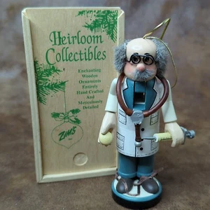 Adornos de Navidad hechos a mano de colección de reliquia de Zim médico de madera - Imagen 1 de 5