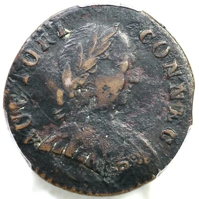 1788 RR-39 R-5 PCGS XF Detalles Cabeza Pequeña Connecticut Cobre Colonial Foto 1 de 4