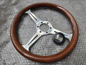 VINTAGE SPORTS LINE WOOD STEERING WHEEL MINI austin BMW volk volvo mx5 ae86 E30 - Picture 1 of 19