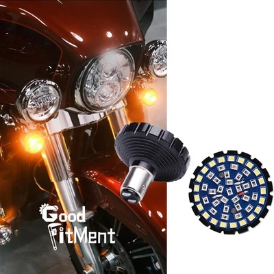 For Harley Touring Pair 1157 Motorcycle LED Turn Signals Light Switchback Bulbs Foto 1 de 4