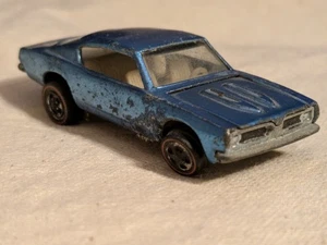 1968 Hot Wheels Blue Over Chrome Custom Barracuda HK Redlines - Picture 1 of 8