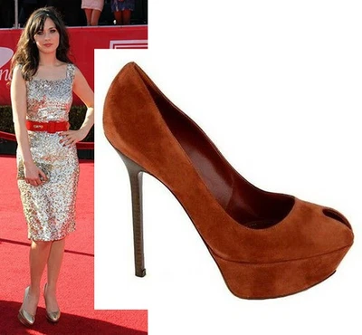 ZAPATOS SERGIO ROSSI CACHET PEEP TOE PLATAFORMA ZAPATOS GAMUZA LADRILLO $730 talla 39 9 Foto 1 de 4