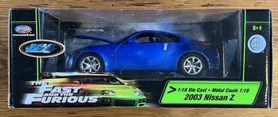 Nissan Z Fast and the Furious Joy Ride 2003 1:18 azul fundido a presión ¡¡raro difícil de encontrar!!! Foto 1 de 4