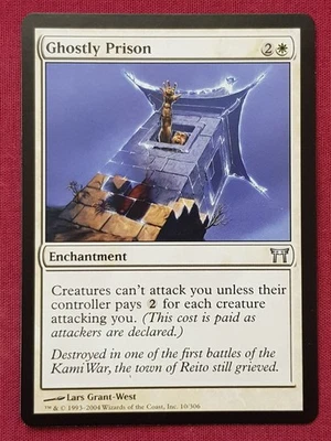 Magic The Gathering CHAMPIONS OF KAMIGAWA GHOSTLY PRISON white card MTG - Image 1 of 2