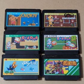 Namco Series Famicom Fc Cartridge Tested Karnov Dig Dug Sky Kid Romance