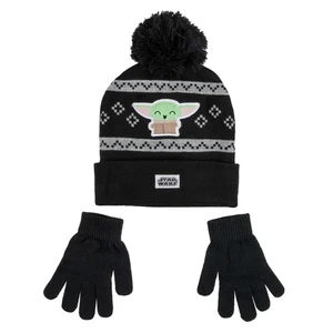 Star Wars Boys The Mandalorian Chibi Baby Yoda Beanie And Gloves Set Youth OSFM - Picture 1 of 5