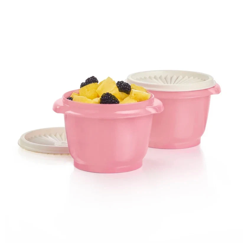 Tupperware Set of 2 Servalier 2.5 Cup Bowl Set Pink NEW - Image 1 of 1