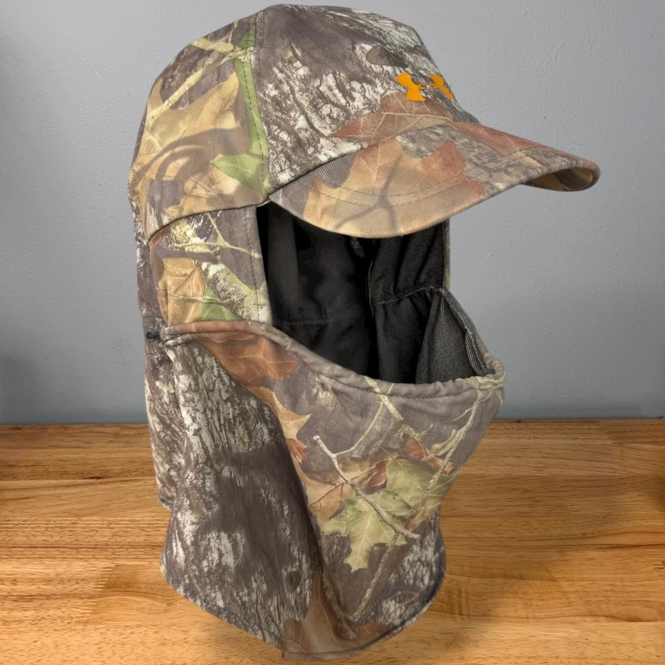 Under Armour Balaclava Hat Hood Mask Mossy Oak Breakup Camo One Size Hunting - Image 1 of 4