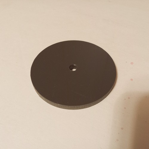 ROUND 1/4 Inch Thick x 3 Inch OD GRAY PVC DISC with 1/4
