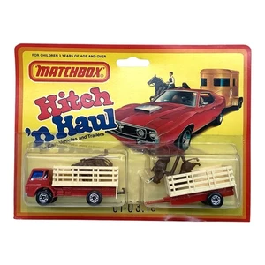 Vtg. Matchbox Hitch’n Haul Red Cattle Truck Trailer TP-103 Lesney Boxed Set 1982 - Picture 1 of 9