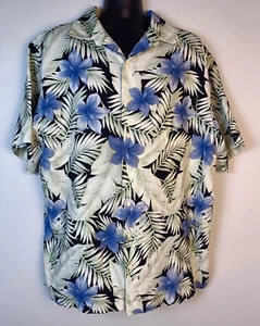 Camicia uomo caraibica 2XT misto lino stampa floreale hawaiana tasca vacanze - Foto 1 di 10
