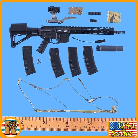 S Veteran Tactical Instructor - 300 Blackout Rifle Set #2 -1/6 Scale Easy Simple Cover
