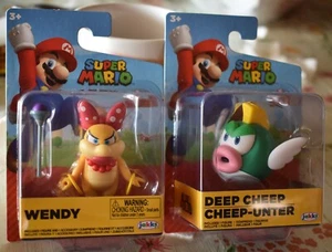 Super Mario WENDY & DEEP-CHEEP 2.5" Inch Jakks Figure NEW - Picture 1 of 4
