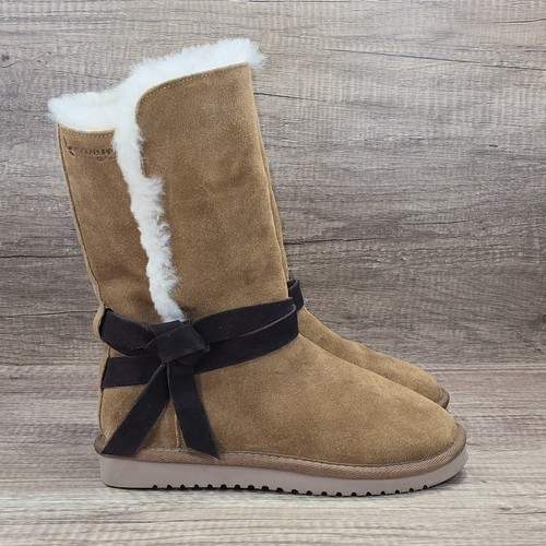 Koolaburra By UGG Rozalia Stivali da donna marroni alti foderati in pelliccia (1020243)