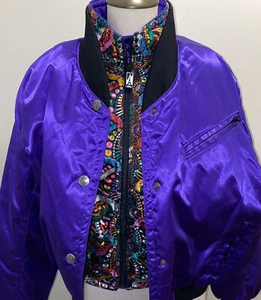 Vintage Skea Paris/Vail Purple 90s Ski Jacket Embroidered MINT Sz 10 Made in USA - Picture 1 of 10