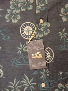 NWT Reyn Spooner Men Shirt Medium Seattle Mariners MLB Hawaiian Button Vtg 12511 - Picture 1 of 9