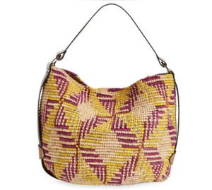 AUTH NWT $770 ISABEL MARANT Bayia Two-Tone Rhombus Crochet Raffia Hobo Bag - Picture 1 of 15