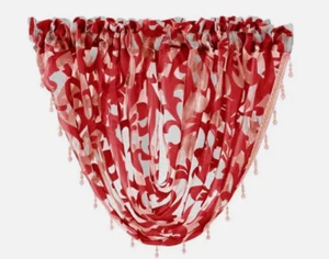 Cortina de cenefa de piel CASSIA con cuentas de velo - rosa coral - Imagen 1 de 2