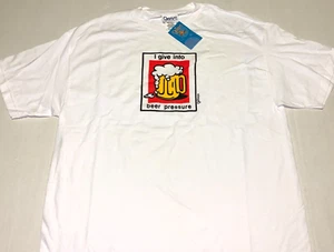 Rare! Vintage 2000s I Give Into Beer Pressure Drinking Humor T-Shirt New! NWT XL - Picture 1 of 1