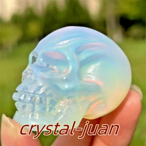 2" Opalite Skull Carvings Quartz Crystal Skull Reiki Heal Halloween Decor 1PC - Picture 1 of 20