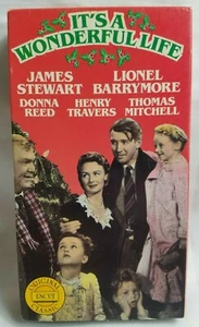It's A Wonderful Life Uncut Classic 133 M Black White Vintage Movie VHS Tape - Picture 1 of 7