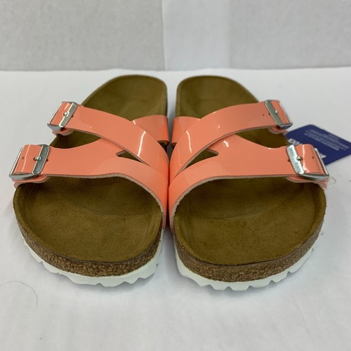 NEW BALANCE Birkenstock Nuovo con Scatola Yao Balance Corallo Brevettato Pesca Birko Flor Reg Taglia Selezionata