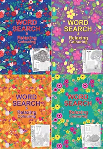 Set Of 4 x A5 Wordsearch & Adult Colouring Book 96 Word Search Puzzles Per Book - Imagen 1 de 10
