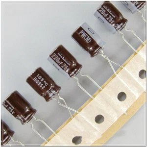 Condensador electrolítico audio fiebre Nichicon PW 220uF/25V220uF 8X11,5 mm 105°C - Imagen 1 de 2